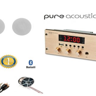 חבילה: זוג רמקולים שקועים HSR109-5T PureAcoustics + רסיבר Bluetooth PureAcoustics + כבלים
